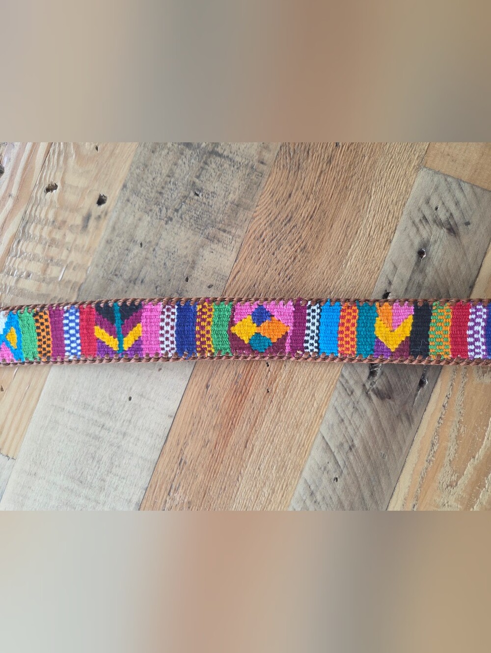 Traditional Guatemalan Vibrant Woven Embroidered Colorful Belt Size 32 - Picture 4 of 10